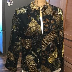 Chico's Black and Gold lined Jacket Size 1/Medium/8